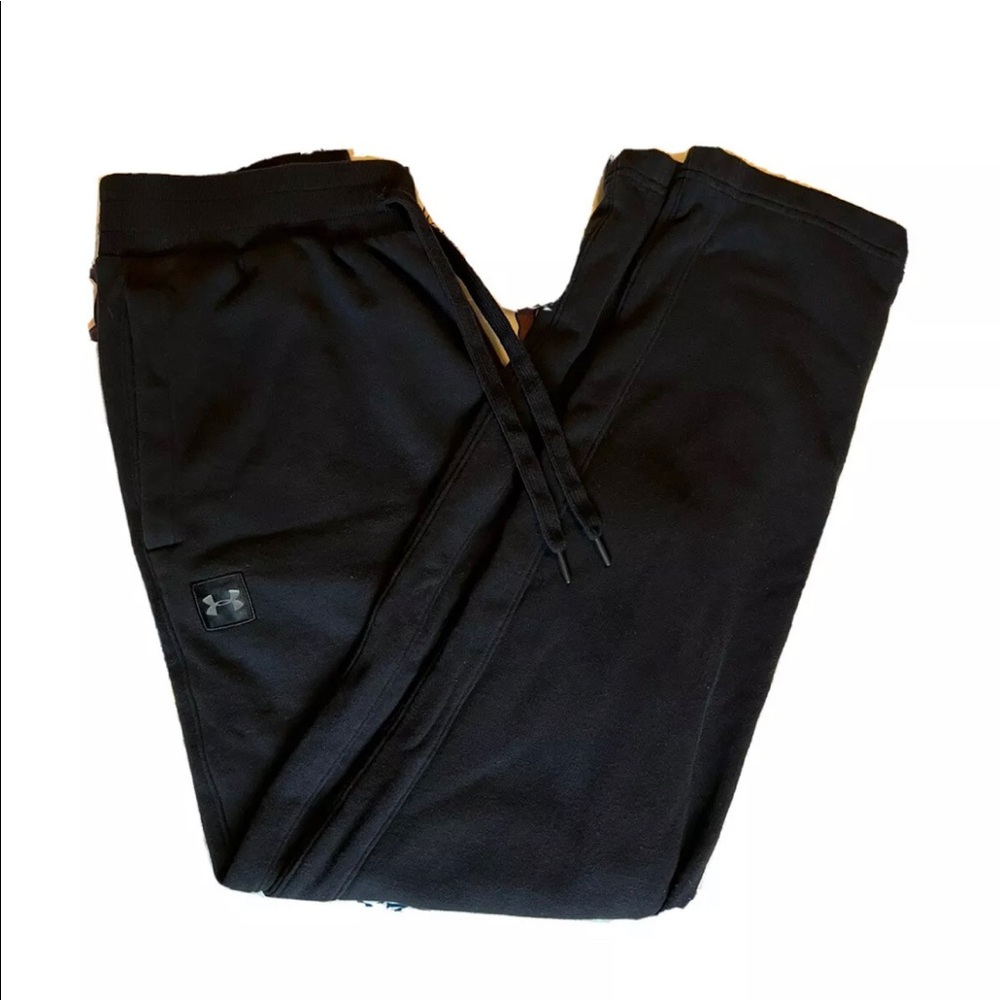 Under Armour Women’s Black Sweatpants Large Drawstring Pockets Loose Althleisure